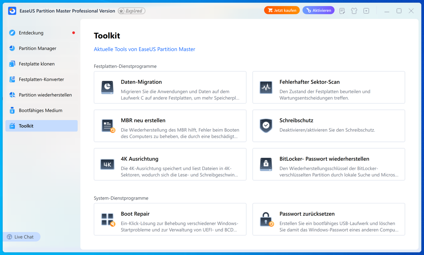 EaseUs Partition Master 20