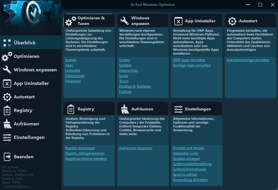 Dr.Tool Windows Optimizer – Softwarezirkel