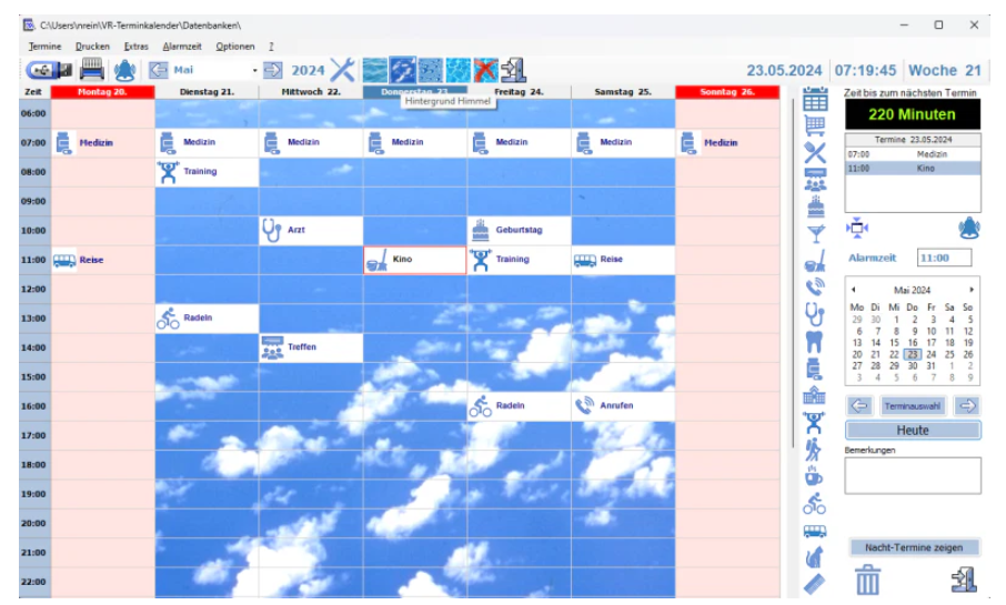 Terminplanung und Organizer