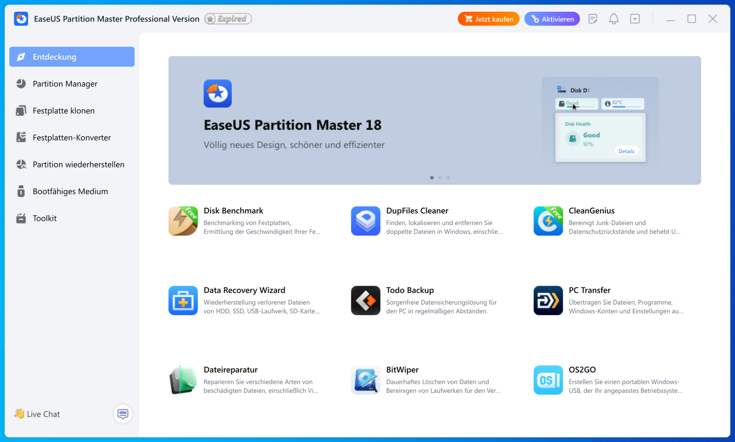 EaseUS Partition Master 18 Pro